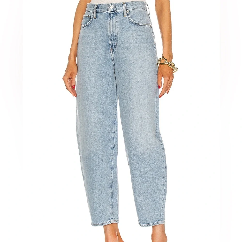Agolde Ultra High Rise Curved Taper Blue Balloon Jeans 25 - Picture 2 of 6